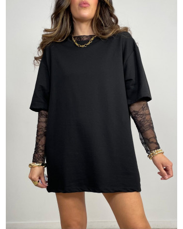 CAMISETA MANGA LARGA ENCAJE