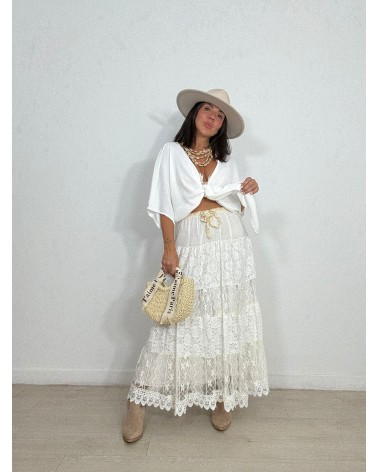 FALDA LARGA ENCAJE + RED