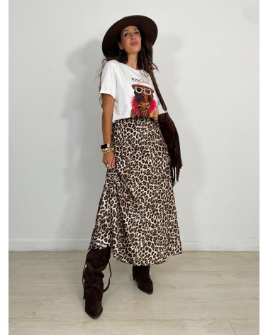 FALDA SATEN CHIARA LEOPARDO