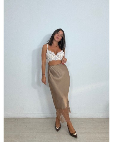 FALDA SATÉN + BAJO ENCAJE