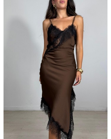 VESTIDO LENCERO BROWN & BLACK