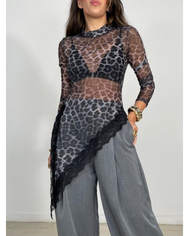 CAMISETA TULL LEOPARDO PICO...