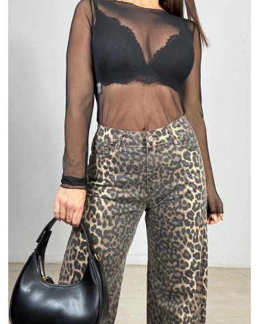JEANS WIDE LEG LEOPARDO
