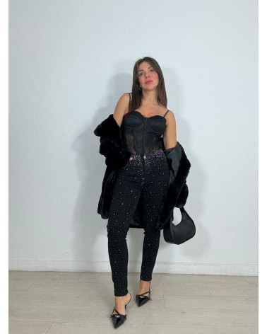 JEANS PUSH UP STRASS NEGRO