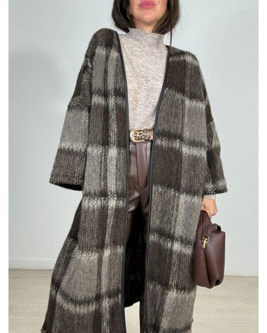 REBECON LARGO CUADROS MARRON