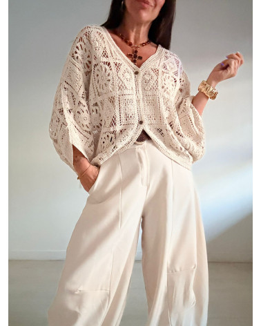 CHAQUETITA CROCHET OVERSIZE