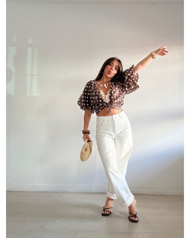 JEANS BALLOON BLANCO