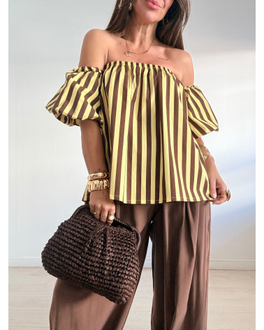 BLUSA RAYAS MANGAS GLOBO