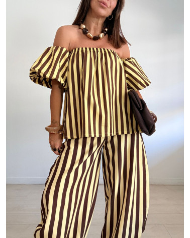BLUSA RAYAS MANGAS GLOBO