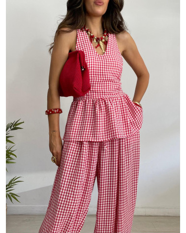 BLUSA LAZADA CUELLO VICHY