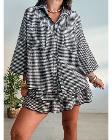 BLUSA ABOTONADA CUADROS VICHY