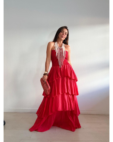VESTIDO LARGO VOLANTES
