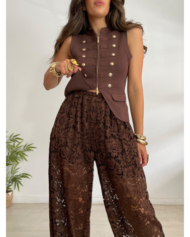 PANTALÓN BOMBACHO ENCAJE