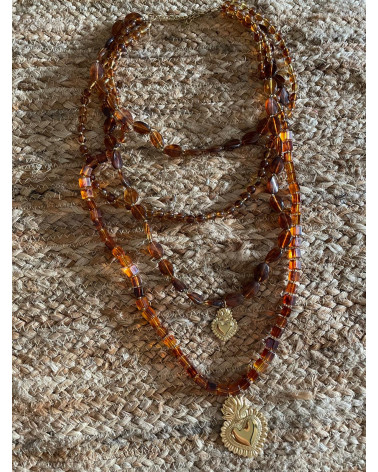 COLLAR PIEDRAS MARRONES 2...
