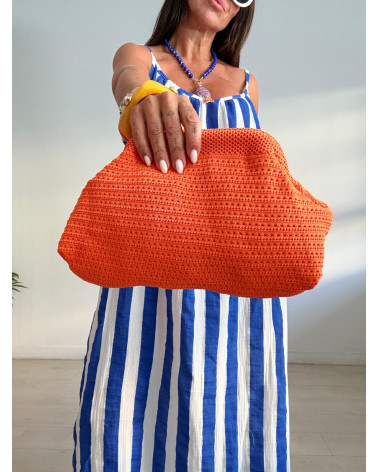 BOLSO CLUTCH PERFORADO NARANJA