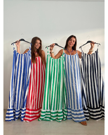 MAXI VESTIDO BICOLOR RAYAS...