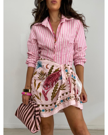 FALDA LAZADA TIGRE ROSA