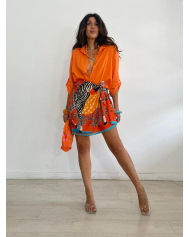 FALDA LAZADA ZEBRA NARANJA