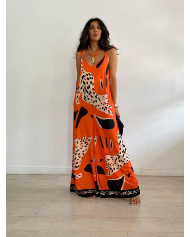 MONO LICRA TIGRE NEGRO/NARANJA