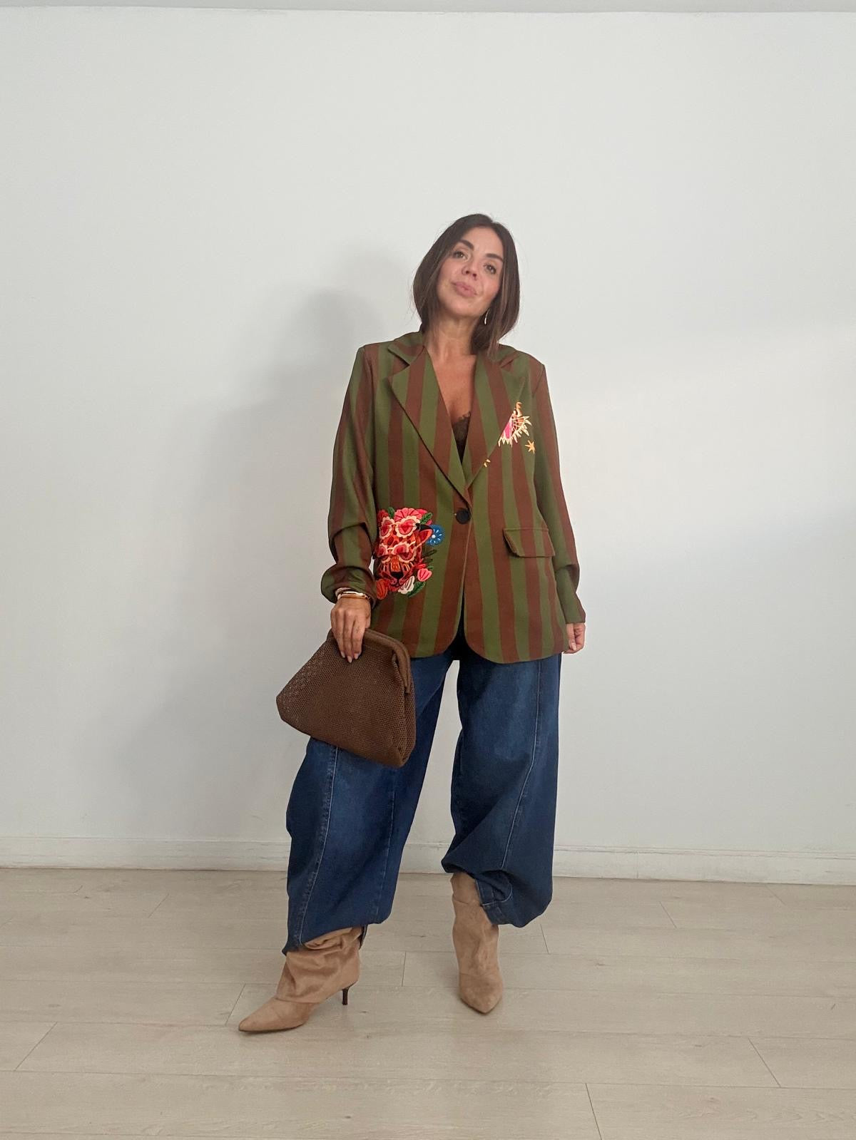 BLAZER RAYAS VERDE / MARRÓN BEM  LOKA