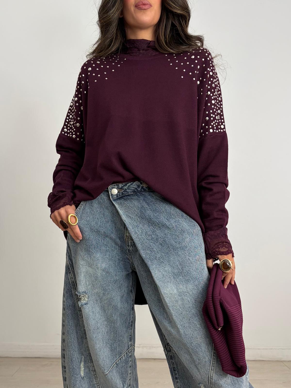 JERSEY OVERSIZE SUAVE TACHAS PLATA