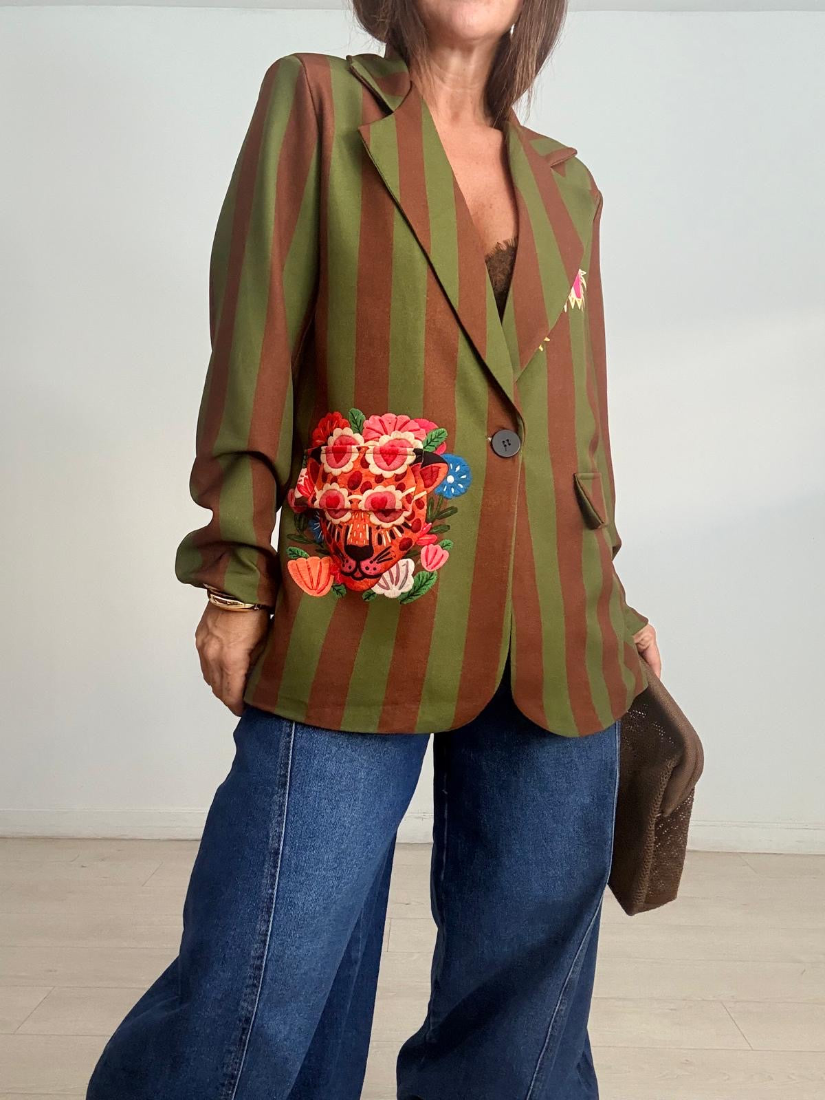 BLAZER RAYAS VERDE / MARRÓN BEM  LOKA