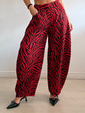 Pantalón balloon cebra rojo