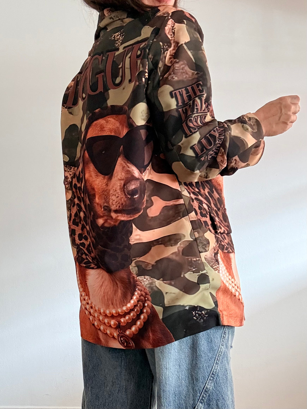 Maxi blazer dog camuflaje