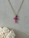 COLGANTE CRUZ ROSA