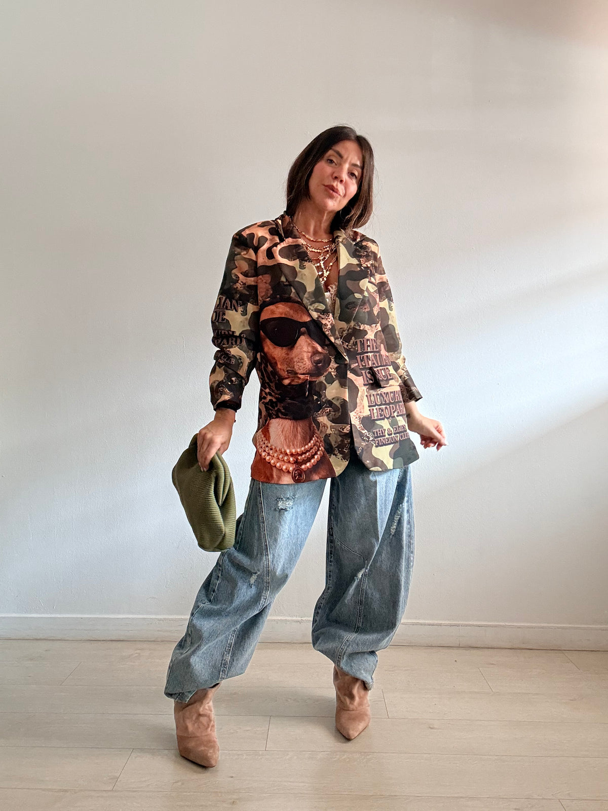 Maxi blazer dog camuflaje