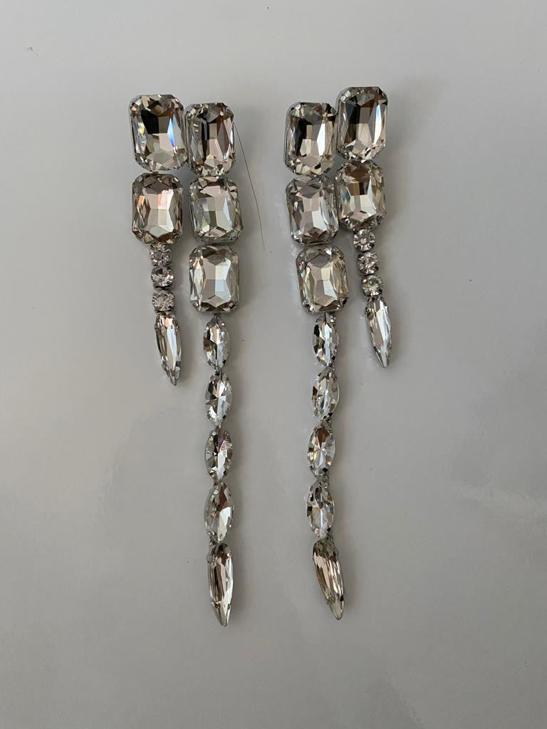 PENDIENTES PIEDRAS  PLATEADO