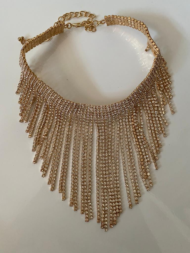 COLLAR MULTI BRILLOS DORADO