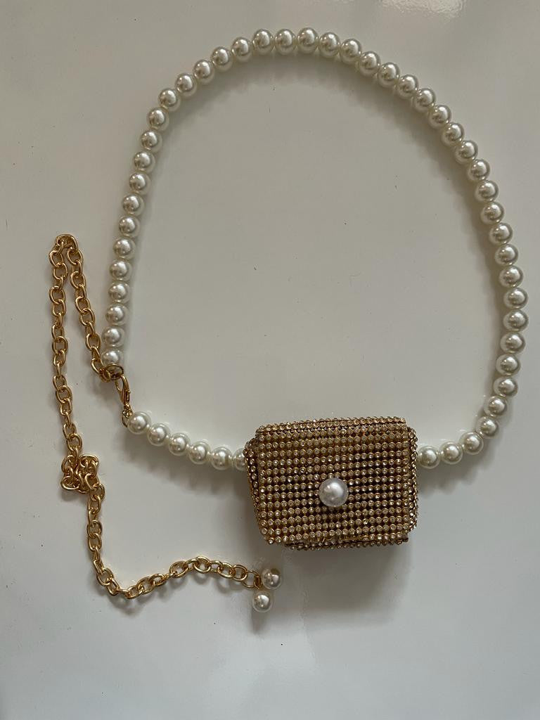 CINTURON PERLAS+MINI BOLSITO