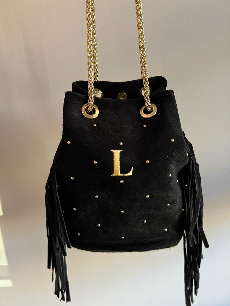 BOLSO SACO+TACHAS DORADAS