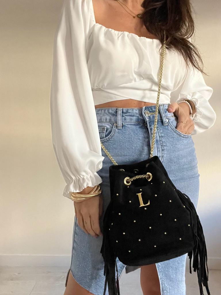 BOLSO SACO+TACHAS DORADAS
