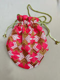 BOLSO SACO  FUCSIA/DORADO
