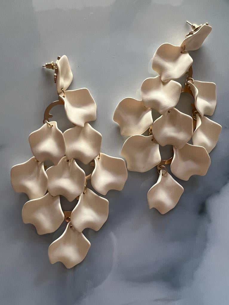 PENDIENTES HOJAS BLANCAS