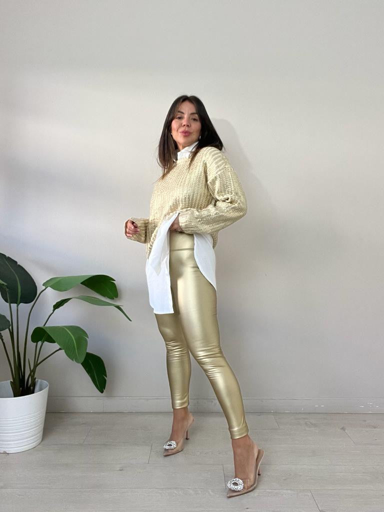 LEGGINS POLIPIEL METALLIC