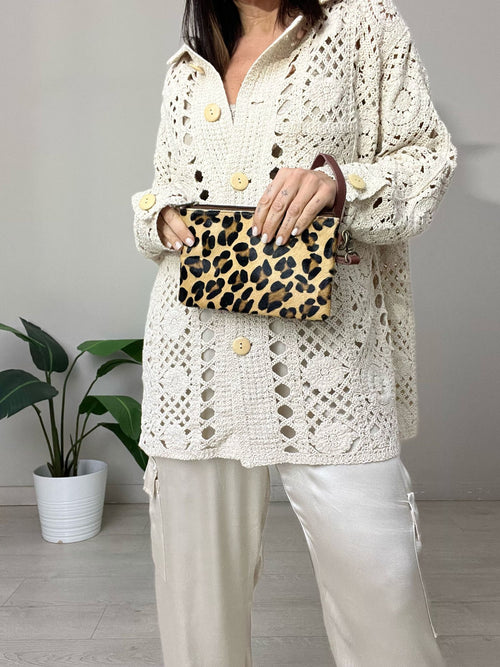 BOLSO MANO PIEL LEOPARDO PEQUEÑO