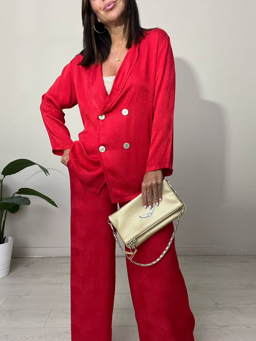 CHAQUETA SATÉN EFECTO SERPIENTE