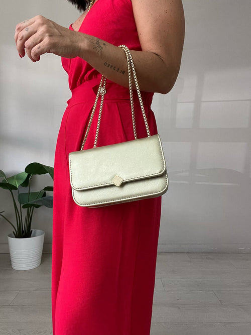 BOLSO RECTANGULAR + CADENA DORADA
