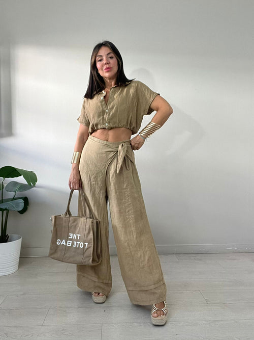 BLUSA CORTA LINO