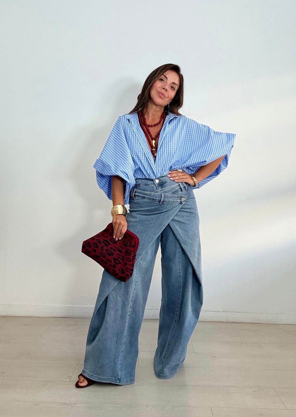 BLUSA VICHY OVERSIZE