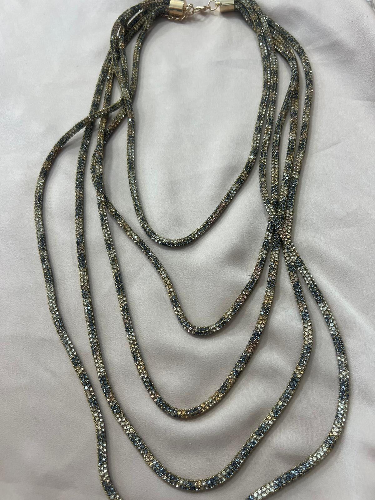 COLLAR LARGO STRASS BICOLOR