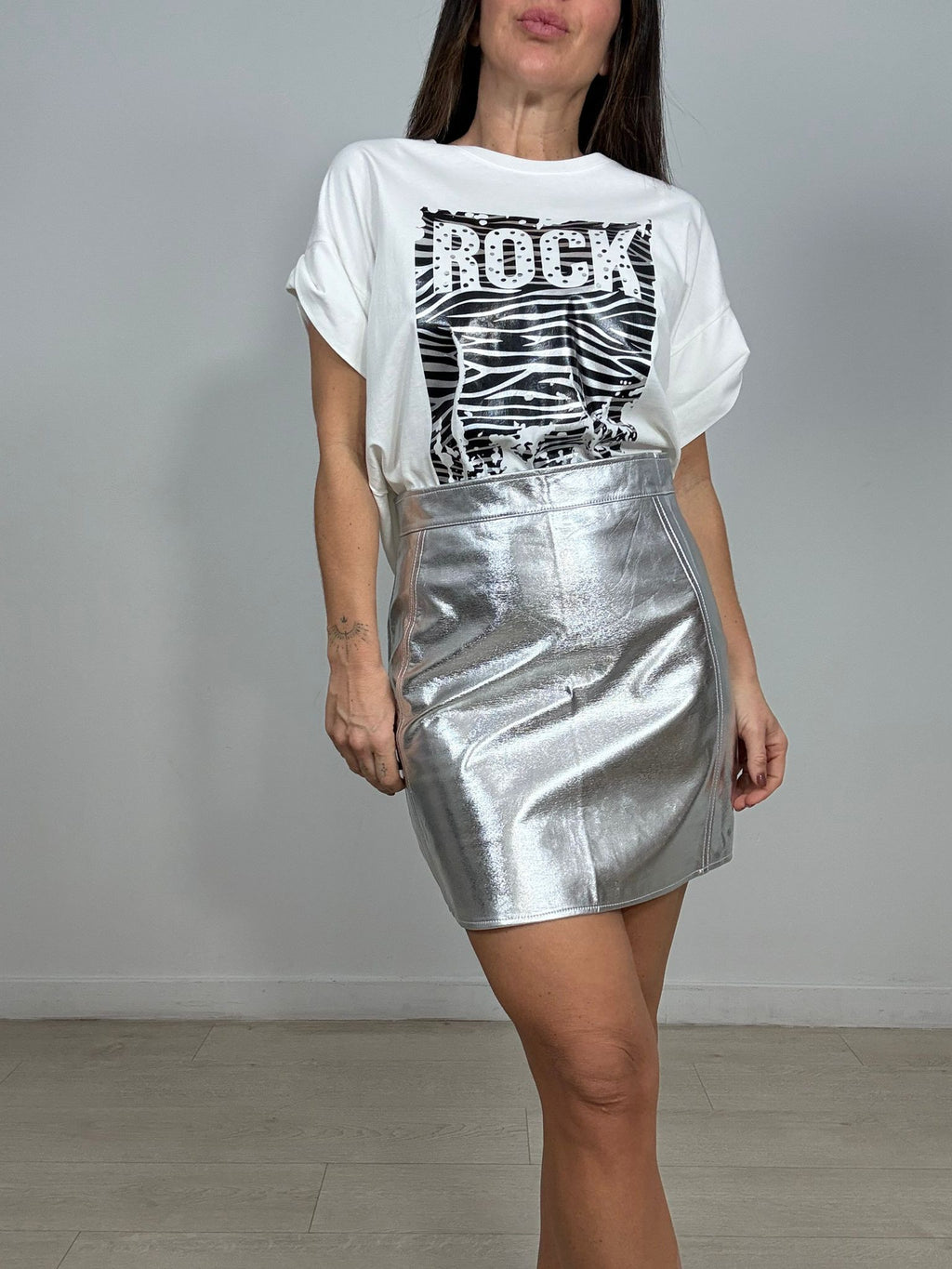 MINI FALDA SILVER