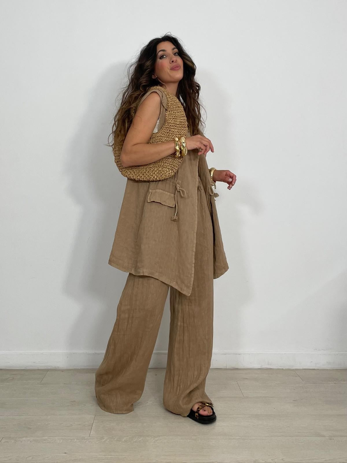 MAXI CHALECO LINO