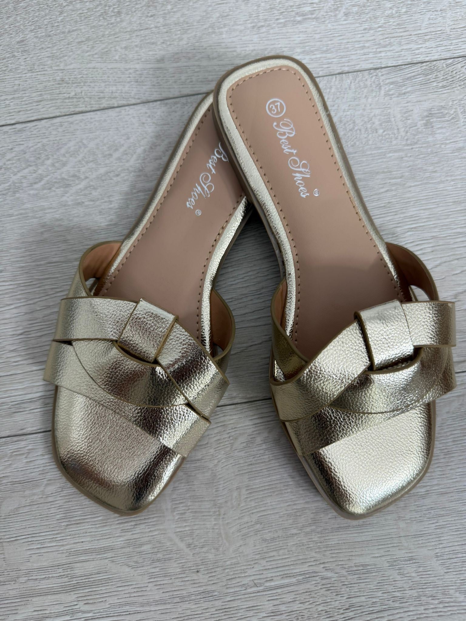 SANDALIA PALA TRENZADA GOLD