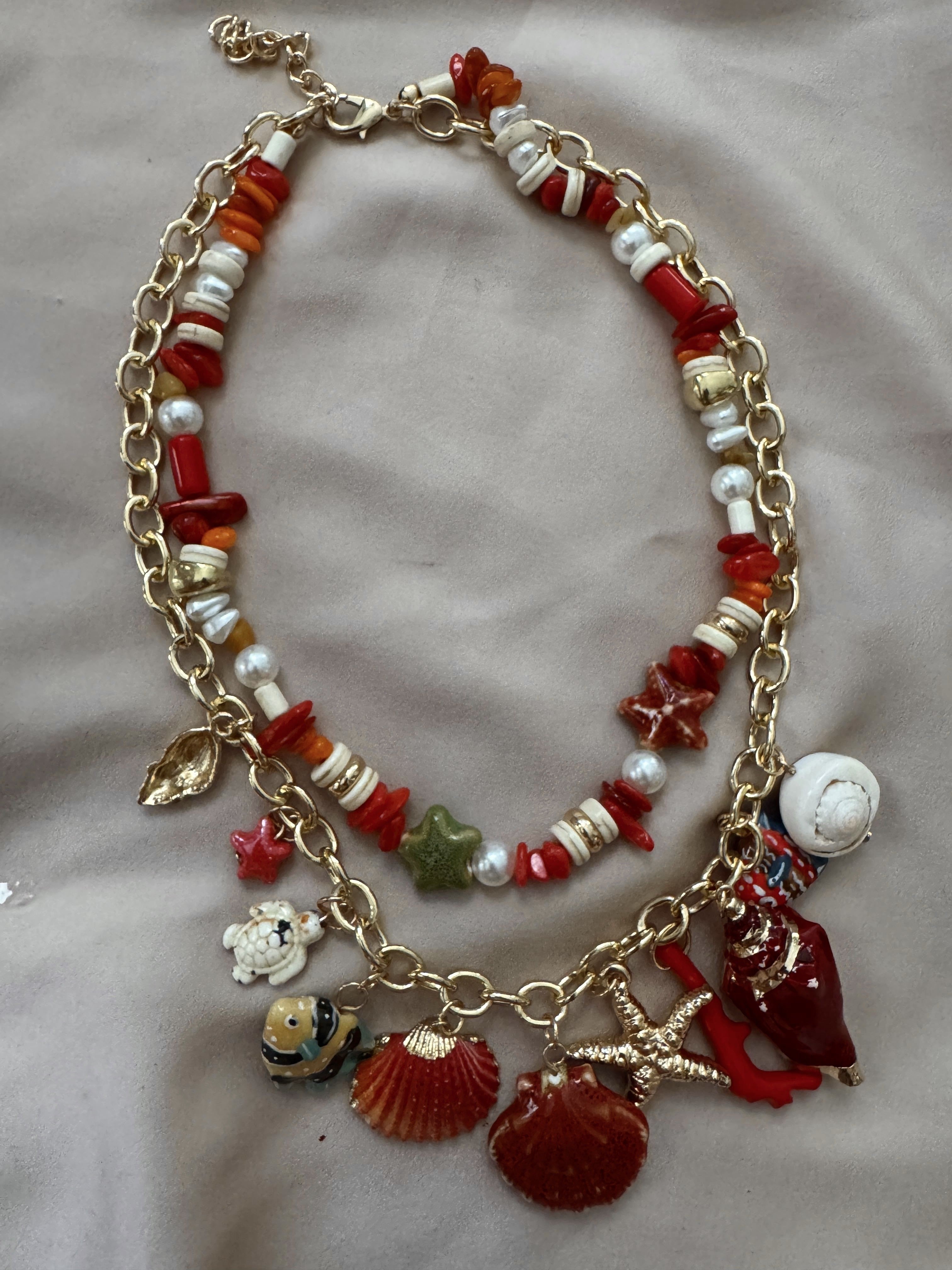 PACK 2 COLLARES CONCHITAS RED