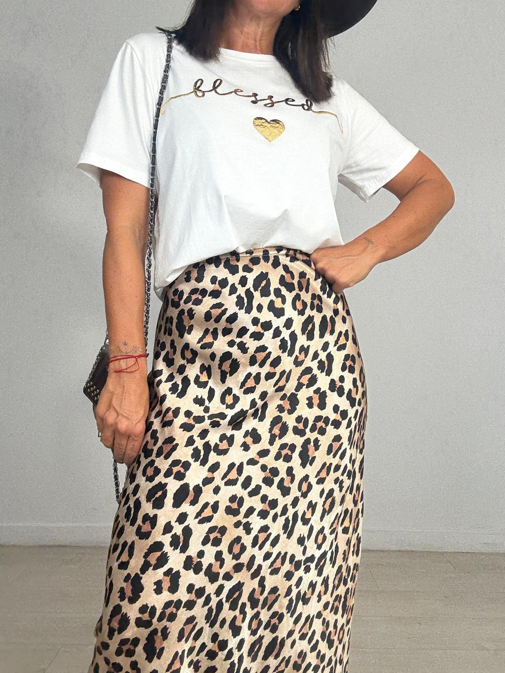 FALDA SATÉN ELÁSTICA LEOPARDO