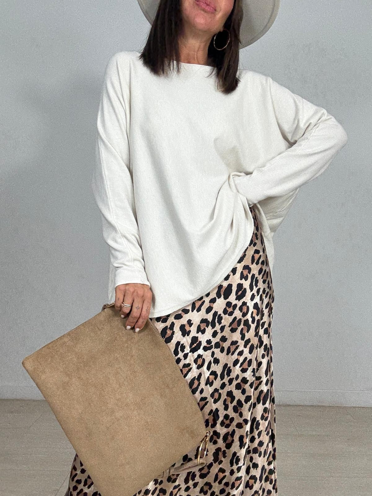 FALDA SATÉN ELÁSTICA LEOPARDO